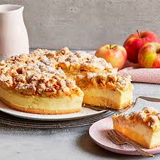 Einfaches rezept für einen cremigen käsekuchen mit äpfeln und knusperstreuseln. Apfel Kasekuchen Mit Vanillestreuseln Aldi Rezeptwelt