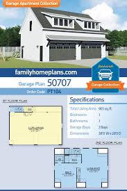 Carriage house 3 car log garage, carriage house log garage, log garage, log garage plan, log garage with daylight basement, log garage with living quarters. Contemporary Style 3 Car Garage Apartment Plan Number 50707 With 1 Bed 1 Bath Garage Guest House Guest House Plans Carriage House Plans
