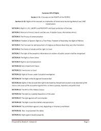 Prepared By Raizza P Corpuz C Page 1 Summary Bill Of Rights Section 1 11 It Focuses On The Bill Of Rights Third Grade Homeschool 4th Grade Social Studies