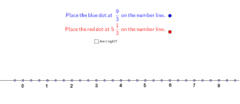 Represent a fraction 1/ b on a number line diagram by defining the interval from 0 to 1 as the whole and partitioning it into b equal then naming each part a fractional unit and counting that many units. Improper Fractions And Mixed Numbers On A Number Line Geogebra