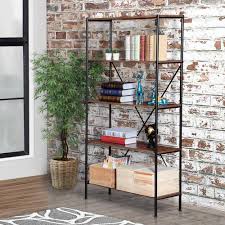 Bestsign International I Brunei Brown Open Etagere Bookcase Home Depot