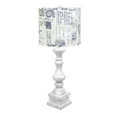 By cedar hill (2) new. Distressed White Usb Table Lamp With Postcards Shade