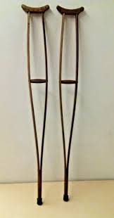 Antique Hand Made Wooden Crutches Civil War Era Medical Collectible Rustic Decor Civil War Decor Antiques Crutches