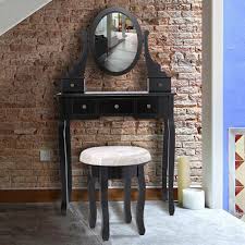 black wood makeup dressing table stool