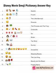 Free Printable Disney Movie Emoji Pictionary Quiz Emoji Quiz Guess The Emoji Emoji