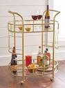 Better Homes & Gardens Fitzgerald Bar Cart with Matte Gold Metal ...