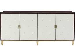 Stapled, glued, and screwed construction. Bernhardt Jet Set White Caviar Gold Buffet Bh356132