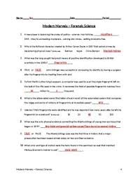 A writing/reading/speaking activity on forensic science. Modern Marvels Forensic Science Video Viewing Guide By Dakota Engineer