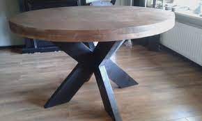 tafel xav eiken x poot eettafels steigerhout tuintafels eettafel en tafel met stalen frame