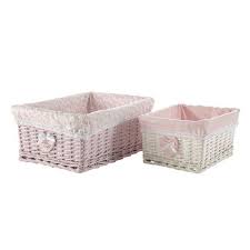 2 Paniers En Rotin Roses Victorine Maisons Du Monde Panier Rotin Panier Osier Blanc Rangement Chambre Fille