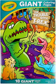 Use crayons for filling in large areas, colored pencils for outlining, or markers for a boldly colorful finished product. Crayola Giant Coloring Pages 12 75x19 5 T Rex Troubles 071662209926