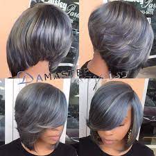 Voice Of Hair On Instagram Stylist Feature This Grey Quickweave Bob Done By Westpalmbeachstylist Dam Gorgeous Gray Hair Hair Styles Short Hair Styles