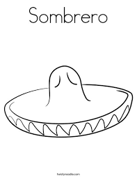 Coloring page flag mexico, sombrero and iguana to print. Sombrero Coloring Page Twisty Noodle