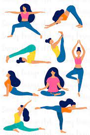 Vector Yoga Silhouette Clipart Planner Stickers Cute Yoga Poses Instant Download Commercial Use Gym Graphics Fitness Workout Set People Illustration Yoga Png Silhouette Illustration