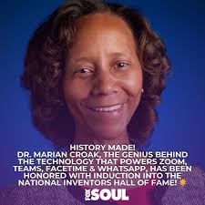 Congratulations to #MarianCroak! 🙌🏾 A trailblazing Black engineer whose  innovations in Voice over Internet Protocol (VoIP) power Zoom, FaceTime,  WhatsApp & Teams. With 200+ patents and a 2022 induction into the National