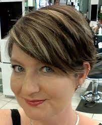 Pin By Jennifer On My Creations In The Salon Short Brown Hair With Blonde Highlights Hair Highlights Black Hair With Highlights
