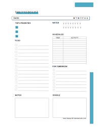 printable daily to do list planner free printable templates