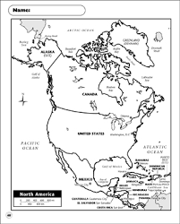 This blank map of the 50 us states is a great resource for teaching, both for use in the classroom and for homework. Political Map North America Printable Maps Skills Sheets