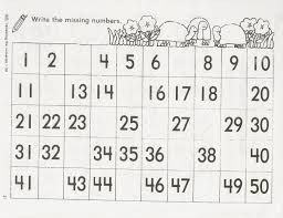 These kindergarten worksheets provide additional counting practice by asking students to fill in the missing numbers. 1 50 Number Charts To Print Activity Shelter