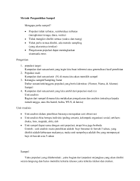 Tidak minum kopi tidak bersedia ikut penelitian. Doc Metode Pengambilan Sampel Mengapa Perlu Sampel Sivah Annisa Academia Edu