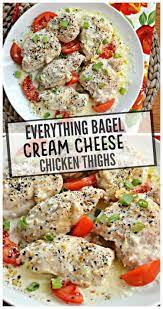 Instant Pot Everything Bagel Cream Cheese Chicken Thighs Recipe Cream Cheese Chicken Chicken Thigh Recipes Crockpot Chicken Recipes