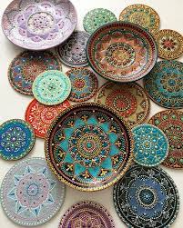 Mandala Artist Hand Paints Mesmerizing Patterns On Ceramic Plates And Mugs Pottery Painting Designs Dot Art Painting Ceramic Painting