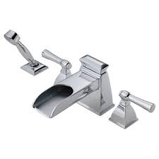 This image illustrates a valve body where the internal thread only extends partially down. Vesi Roman Tub Trim With Hand Shower