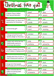 Take this quiz with friends in real time and compare results. Christmas Time Quiz Worksheet