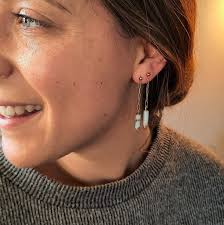 14k Gold Filled Earrings in Natural Stones Aqua Terra Jasper, Imperial  Jasper -recycled Gold-