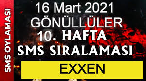 Tv 8'in reyting rekorları kıran yarışma programı survivor 2021'de yeni bir eleme günü daha başlıyor. Survivor Sms Siralamasi 16 Mart 2021 Survivor Gonulluler 10 Hafta Sms Oy Siralamasi Exxen Finans Ajans