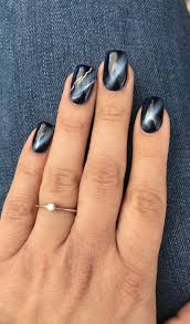 Black And Orange Cat Eye Nails Cateye Casual Nails Cat Eye Nails Hot Nails