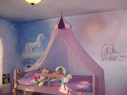 Unicorn Mural In A Little Girl S Bedroom Unicorn Bedroom Girls Bedroom Makeover Girl Room