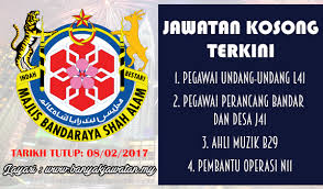 Lihat juga iklan pengambilan pdrm 2017. Jawatan Kosong Di Majlis Bandaraya Shah Alam Mbsa 8 February 2017 Kerja Kosong 2021 Jawatan Kosong Kerajaan 2021