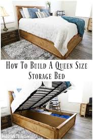 Free plans to build a king size barn door farmhouse bed with double x details. How To Build A Queen Size Storage Bed Addicted 2 Diy