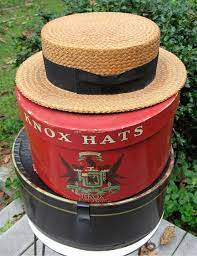 Antique Mens Straw Boater Chase Co New Haven Ct 7 1 4 Etsy Straw Boater Boater Hats For Men