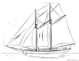 How To Draw A Sailing Ship | Step By Step Drawing Tutorials