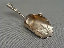 Victorian Engraved Sterling Silver Powdered Soap Or Tea Scoop Silver Silver Tea Antique Flatware