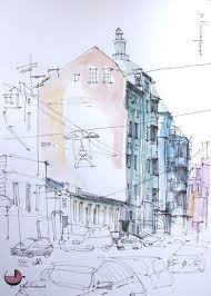 Gorod Harkov Watercolor Sketch Architecture Drawing Urban Sketchers