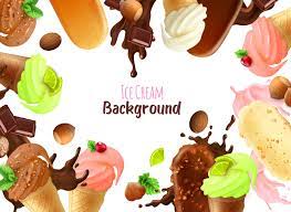 Ice cream on a stick, in waffle cup. Ice Cream Background By Macrovector On Dribbble