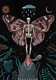 Le Scaphandre Et Le Papillon The Diving Bell And The Butterfly By Gabee Brandao Skull Art Artwork Dark Art