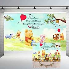 Amazon Com Clasico Winnie The Pooh Baby Shower Decoraciones Telon De Fondo Para Fotografia 1er Cumpleanos Banner Recien Nacido Estudio Foto Fondo Stand Shoot Props 5x3ft Hl02 Electronica