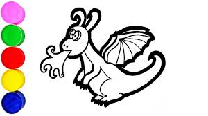 Drachen Zeichnen Und Malen Fur Kinder Farben Lernen Auf Deutsch Youtube