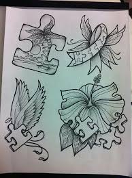 Autism puzzle piece tattoo drawing. Love The Flower Beautiful Pieces Puzzle Tattoos Puzzle Piece Tattoo Autism Tattoos