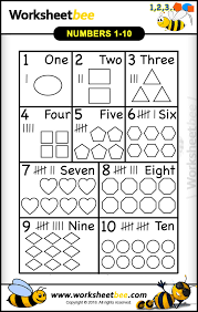 Best Coloring Printable Worksheet For Kids From Numbers 1 10 Worksheet Bee