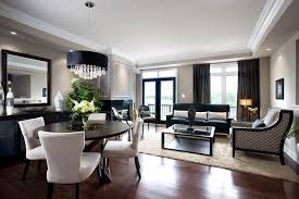 30 Elegant American Style Living Room Designs From Jane Lockhart Living Room Dining Room Combo Condo Living Room Dining Room Combo