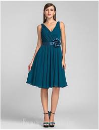 Australia Formal Dresses Cocktail Dress Party Dress Wedding Party Dress Ink Blue Plus Sizes Dresses Petite A Line Princess V Neck Short Knee Length Chiffon