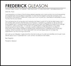 Formatting a cover letter to be sent via email presents some special considerations. It Specialist Cover Letter Sample Cover Letter Templates Examples