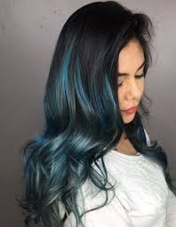 Superb Color Shades Of Blue Black Hair Blue Hair Highlights Hair Highlights Light Blue Hair