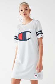 Champion Jersey T Shirt Dress Shirtdress Shirtdresses Shirt Dress Outfit Mini Shirt Dress Casual White Dress
