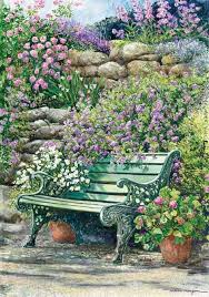 Surrounded By Beauty By William Magnum With Images Garden Art Landscape Beautiful Paintings